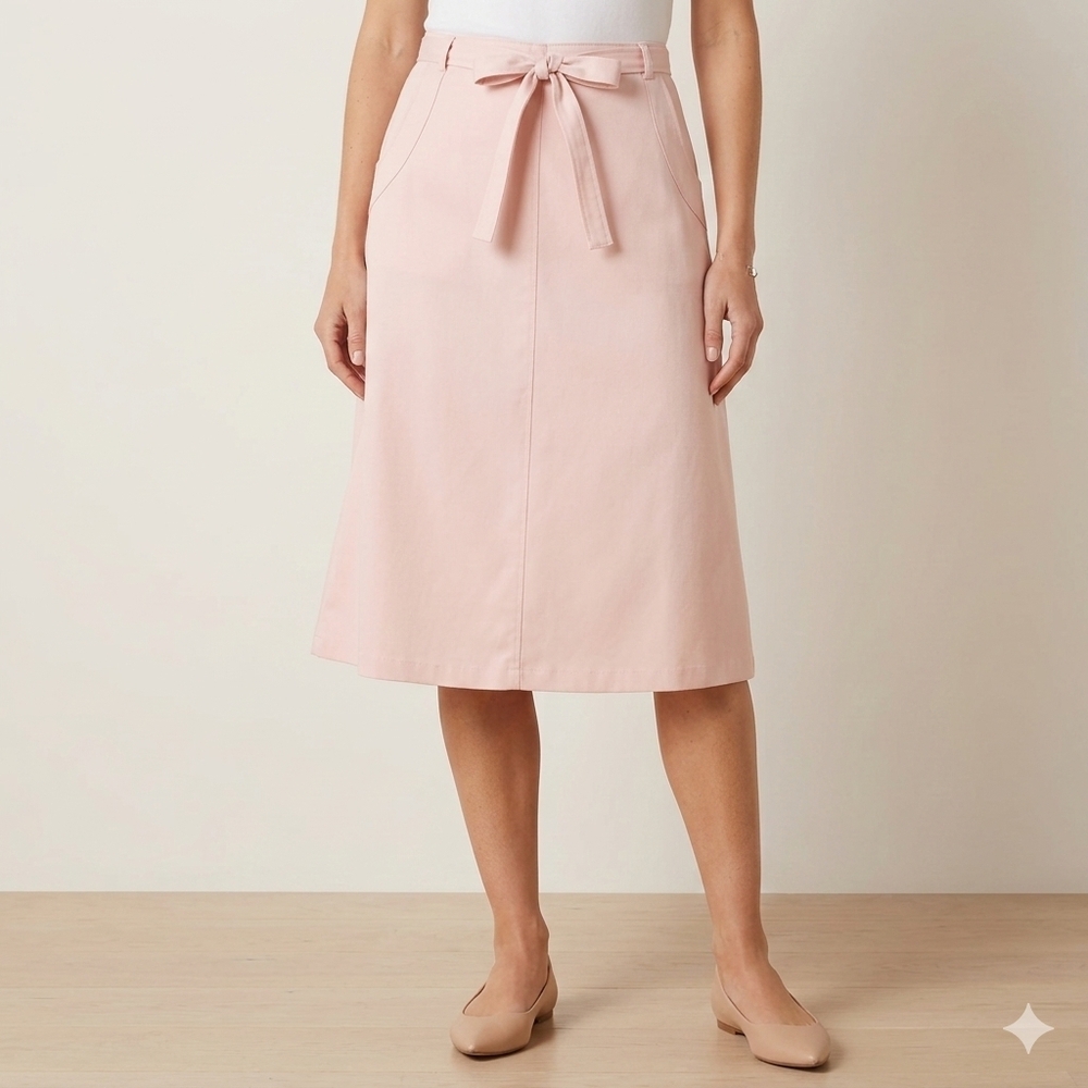 Vintage 1970s Pink A-Line Wrap Skirt with Pockets - White Stag